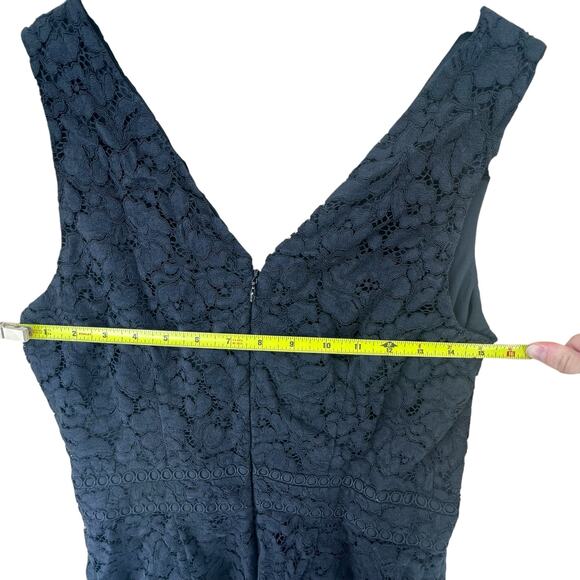 Loft sleeveless black lace ruffle v neck dress women’s size 4 - Picture 8 of 9